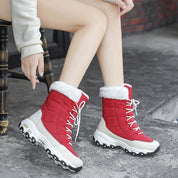 Dames Trendy Warme Winterboots met Zachte Voering en Veters | Ewalda