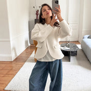 Dames Modieuze Moderne Luxe Wollen Jas | Denine