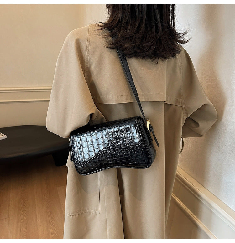 Dames Elegante Handtas met Krokodillenstructuur en Golvend Design | Laroisa