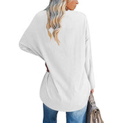 Dames Casual Oversized T-shirt met V-hals en Lange Mouwen | Toba