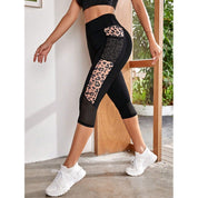 Dames Trendy Veelzijdige Hoge Taille Yoga Sport Legging met Luipaard Accent en Zakken | Amauri