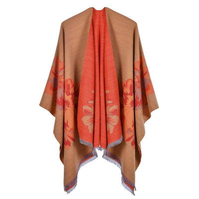 Dames Elegante Cape Sjaal met Bloemen Print | Lesley