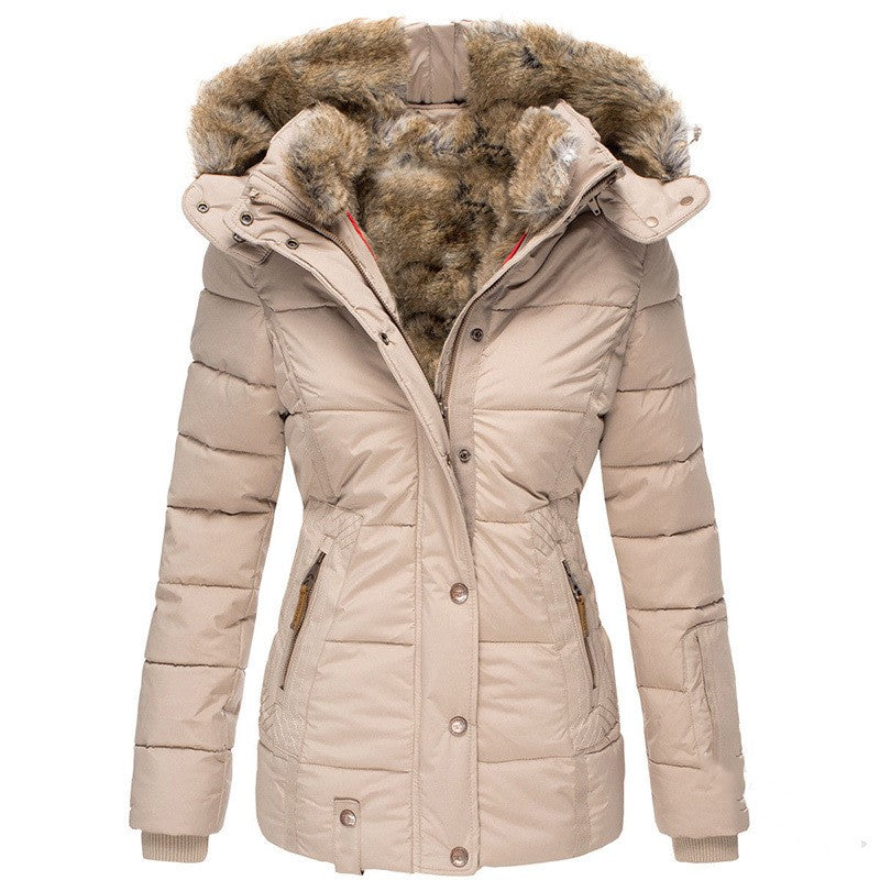 Dames winterjas met warme bontvoering - Getailleerd model met capuchon | Bay