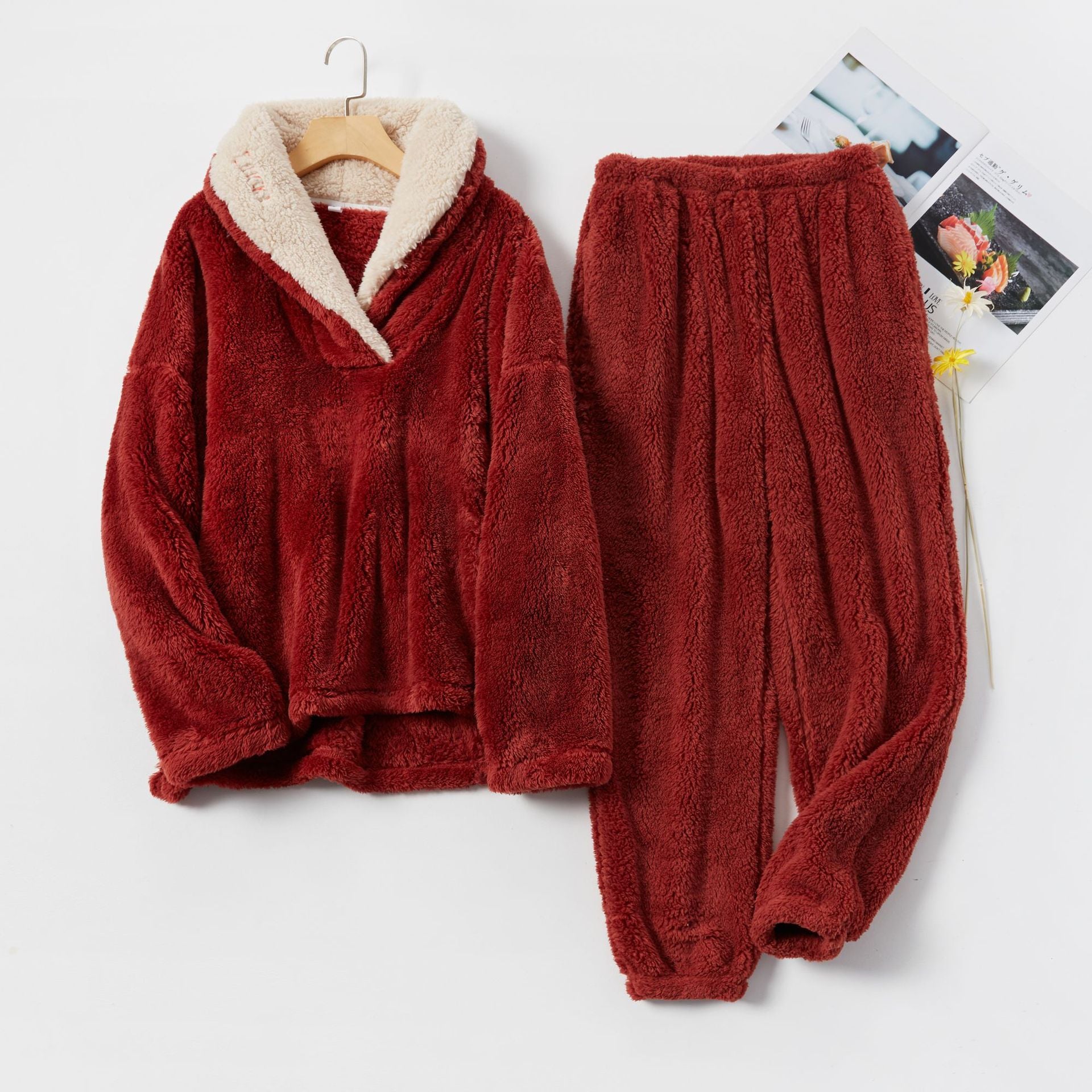 Dames Warme Fleece Pyjama Set | Firouze