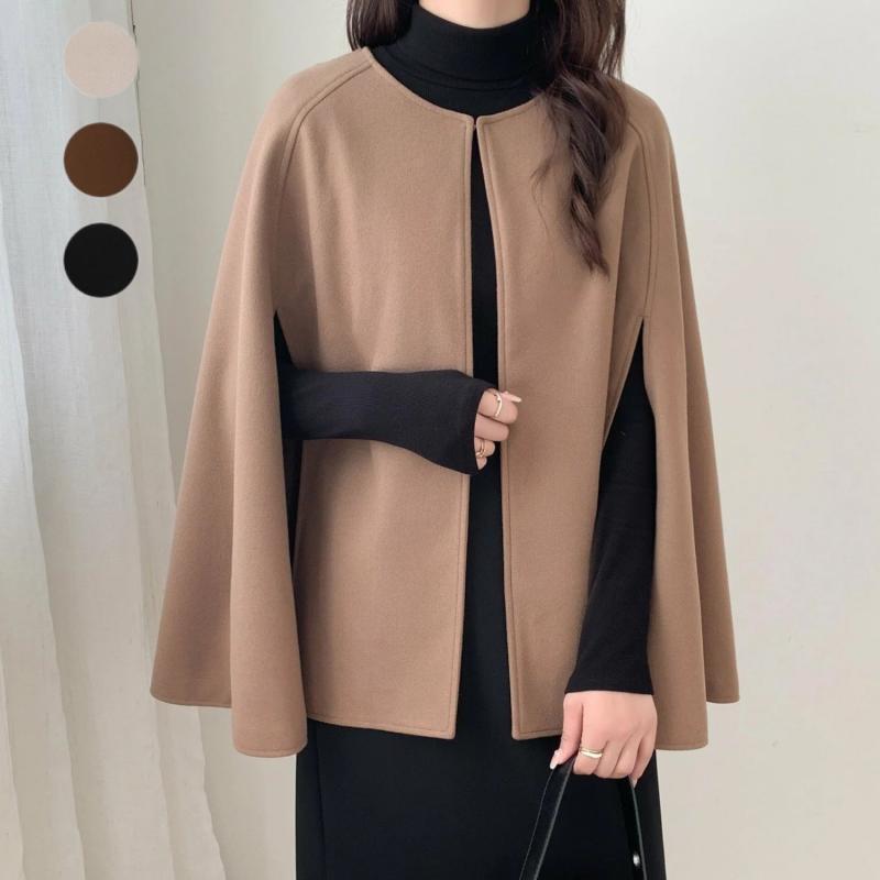 Dames Elegante Stijlvolle Wollen Cape Jas | Leanne
