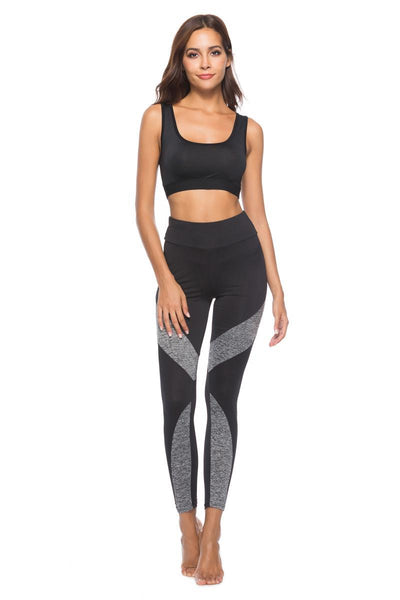 Dames Stijlvolle Hoge Taille Sport Legging met Kleurvlak Details | Amaze