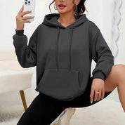 Dames Basic Casual Oversized Hoodie met Kangoeroezak | Selara