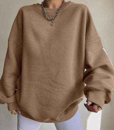 Dames Oversized Crewneck Sweater met Text Print | Selina