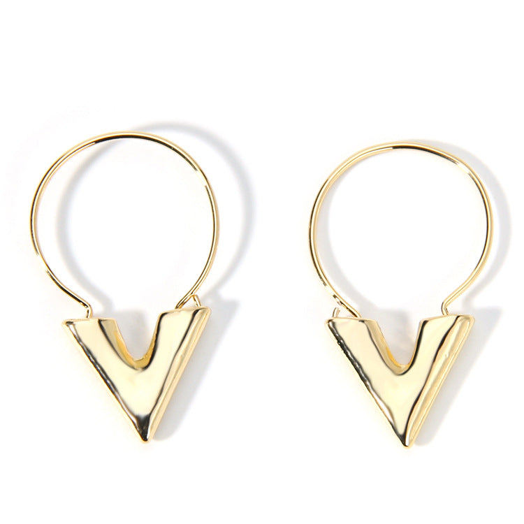 Dames Moderne V-Vormige Oorbellen | Lusai