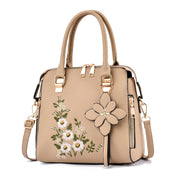 Dames Trendy Handtas met Bloem Borduursel | Leana
