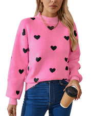 Dames Elegante Stijlvolle Zachte Hartjes Trui | Reggy