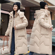 Dames Koreaanse Style Trendy Essential Lange Gewatteerde Puffer Winter Jas | Baloa