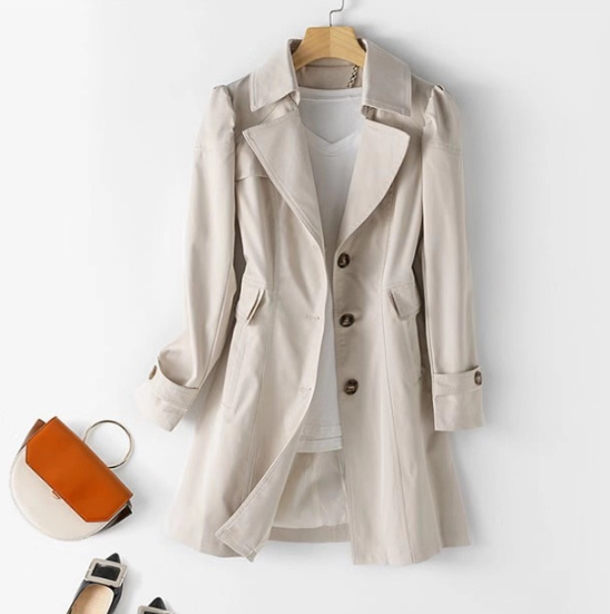 Dames Halflange Trenchcoat met Knopen | Beau