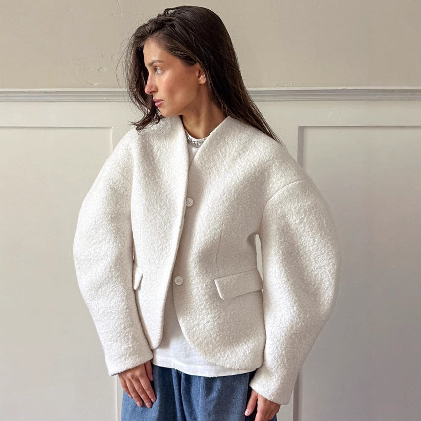 Dames Modieuze Moderne Luxe Wollen Jas | Denine