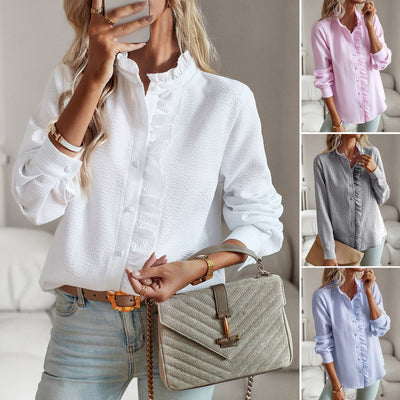 Dames Elegante Fijn Geweven Blouse met Ruches | Helena