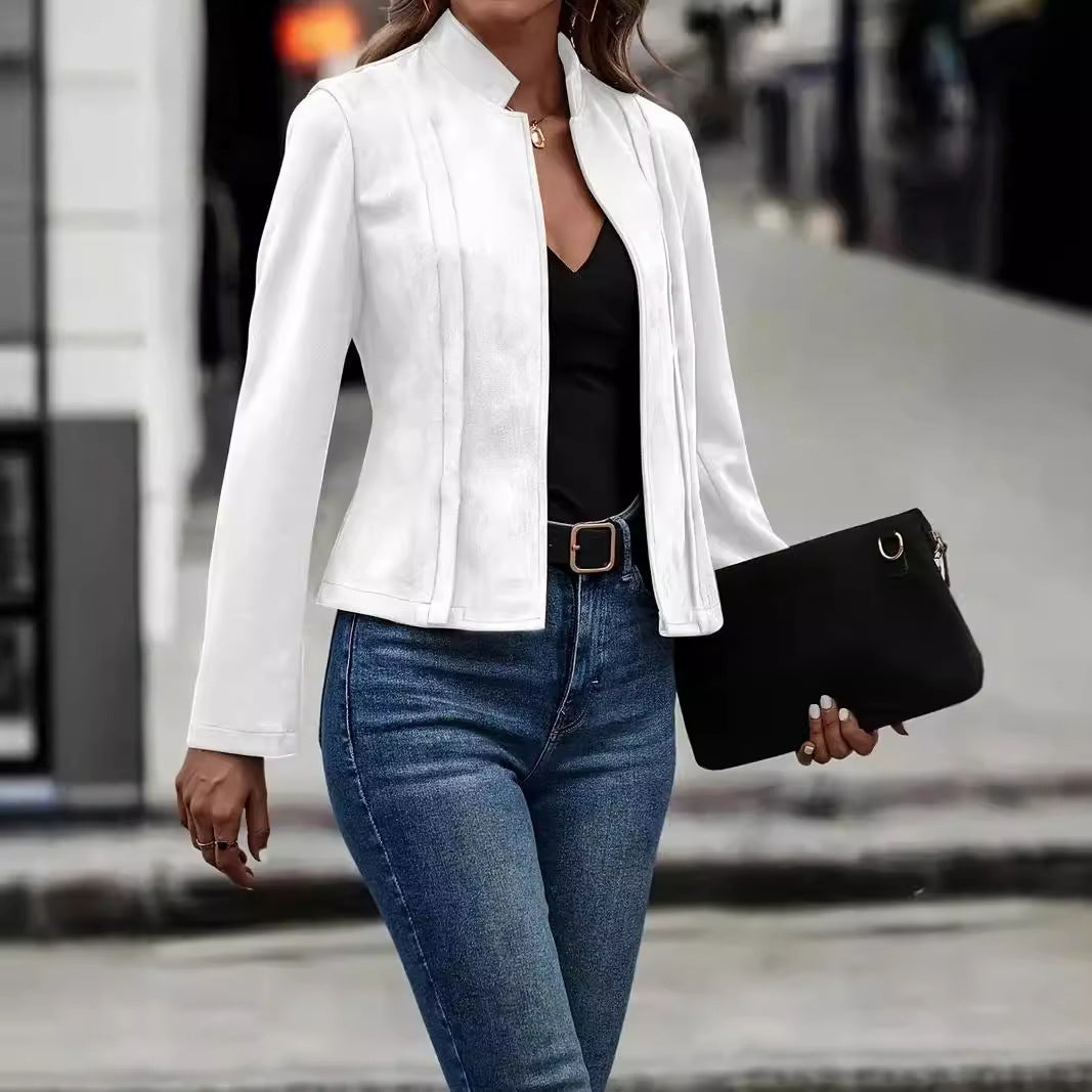 Dames Elegante Tijdloze Suède-Look Jas met Perfecte Pasvorm | Belouisa