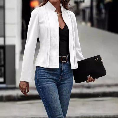 Dames Elegante Tijdloze Suède-Look Jas met Perfecte Pasvorm | Belouisa