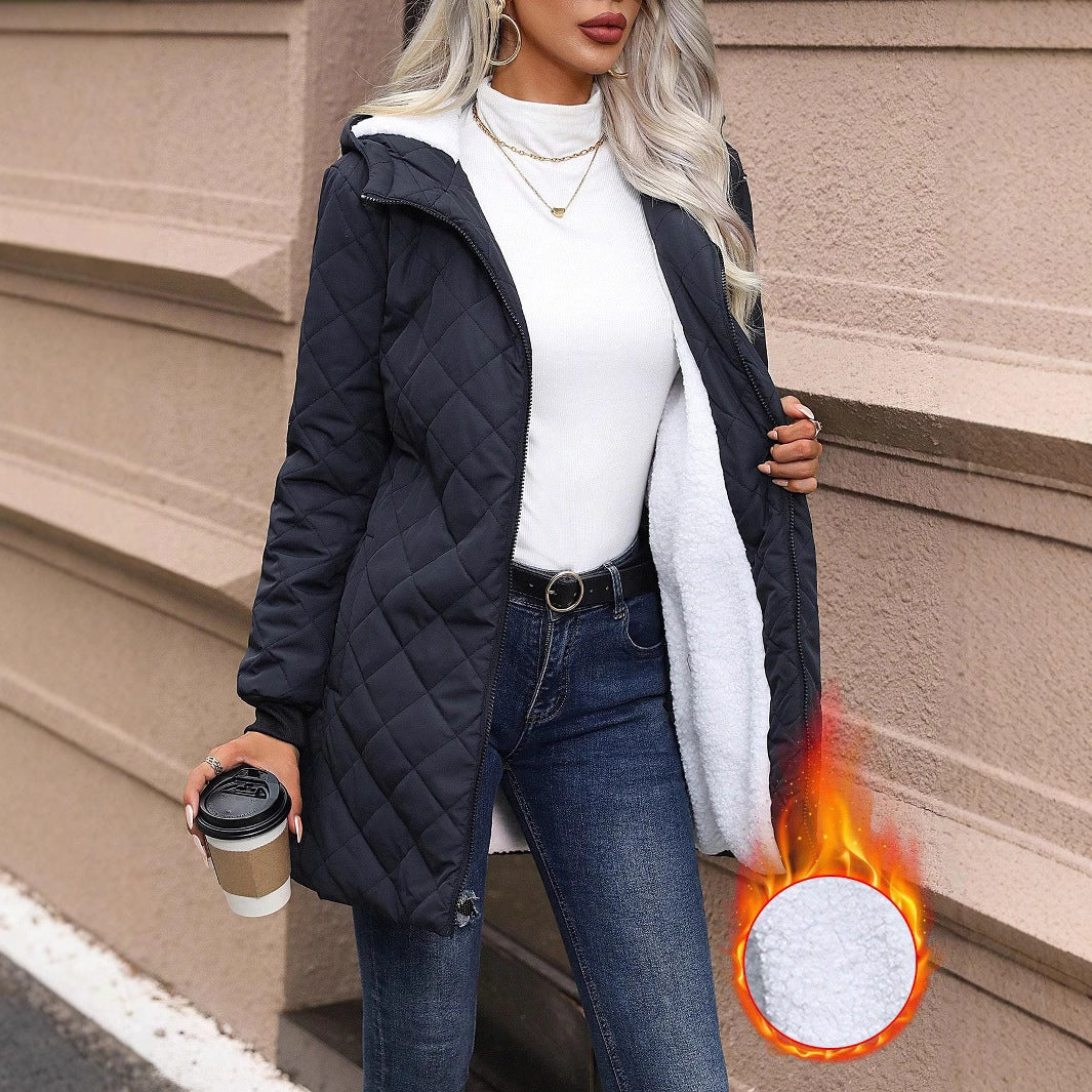 Dames Warme Lichtgewicht Comfortabele Gewatteerde Jas met Capuchon | Bodila