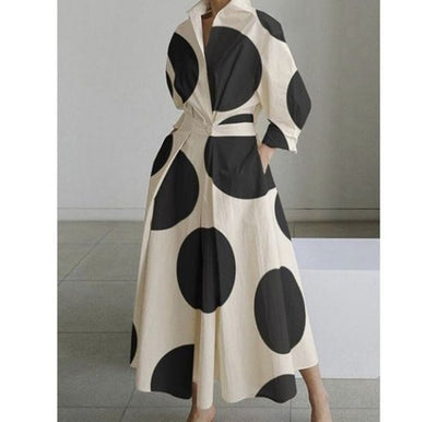 Dames Elegante Jurk met Overhemdkraag | Nadira