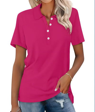 Dames Basic Veelzijdige Alledaagse Polo Top met Korte Mouwen | Tascha