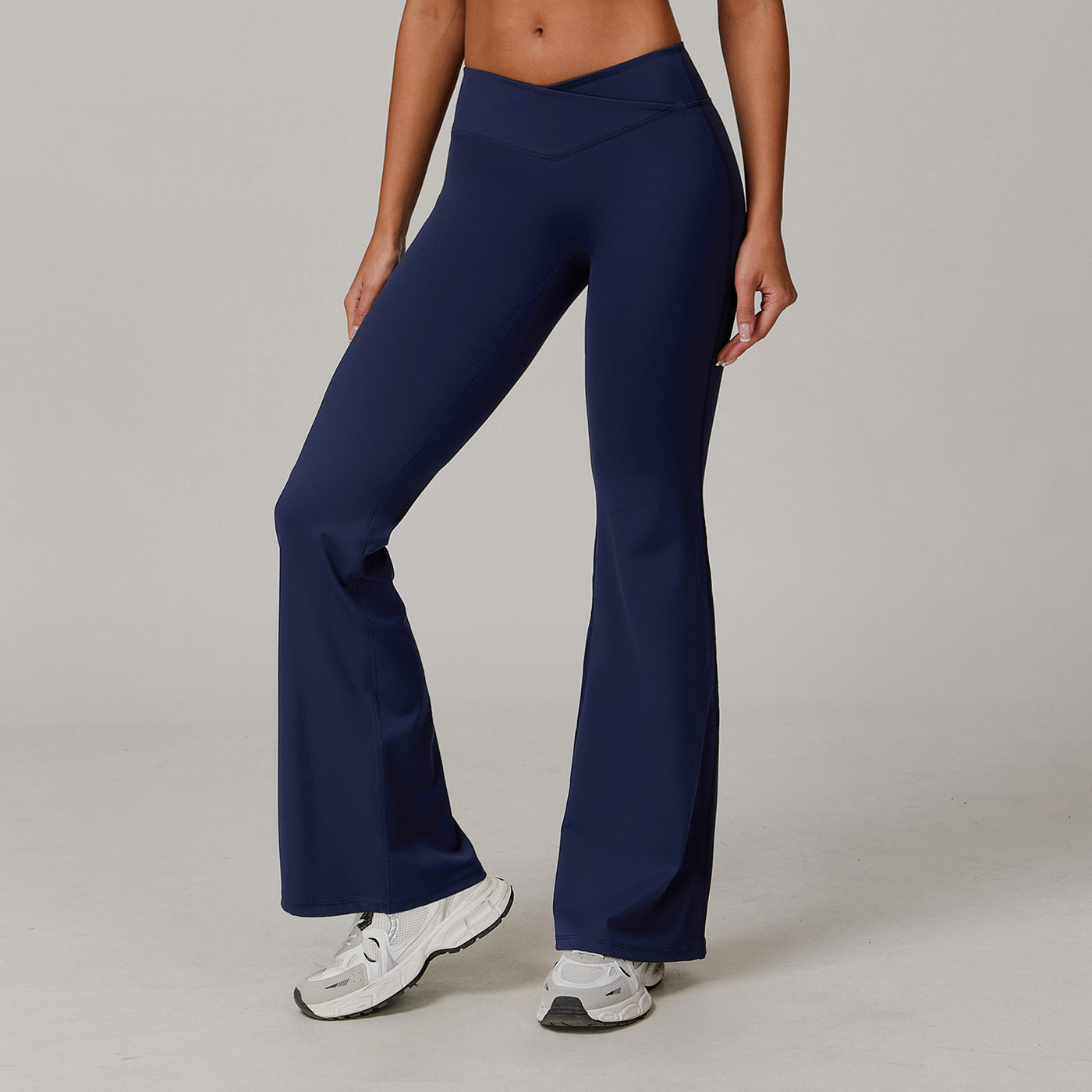 Dames Veelzijdige Sport Yoga Hoge Taille met Cross Waist Design Flare Pant | Ashley