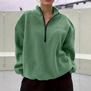 Dames warme fleece trui met halve rits | Sorella