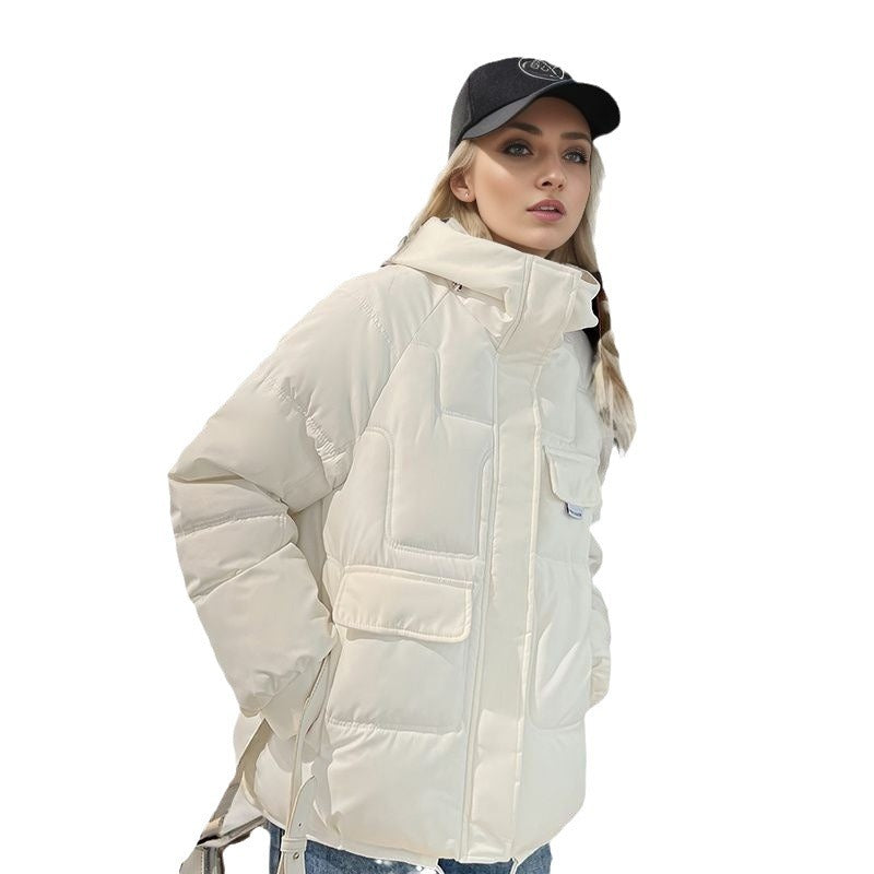Dames Warme Gewatteerde Puffer Jas met Capuchon en Trendy Zak Details | Balora
