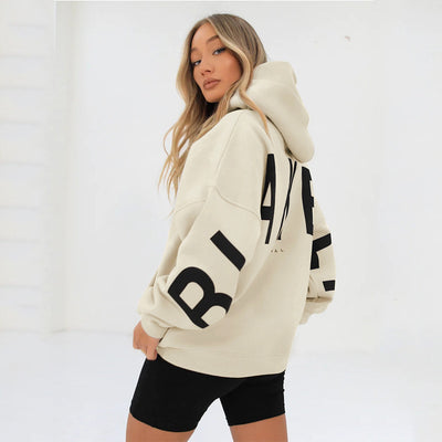 Dames Trendy Warme Hoodie met Capuchon en Statement Text Print | Savannah