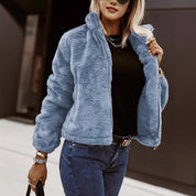 Dames Zachte Tijdloze Teddy Jas met Rits | Beliana