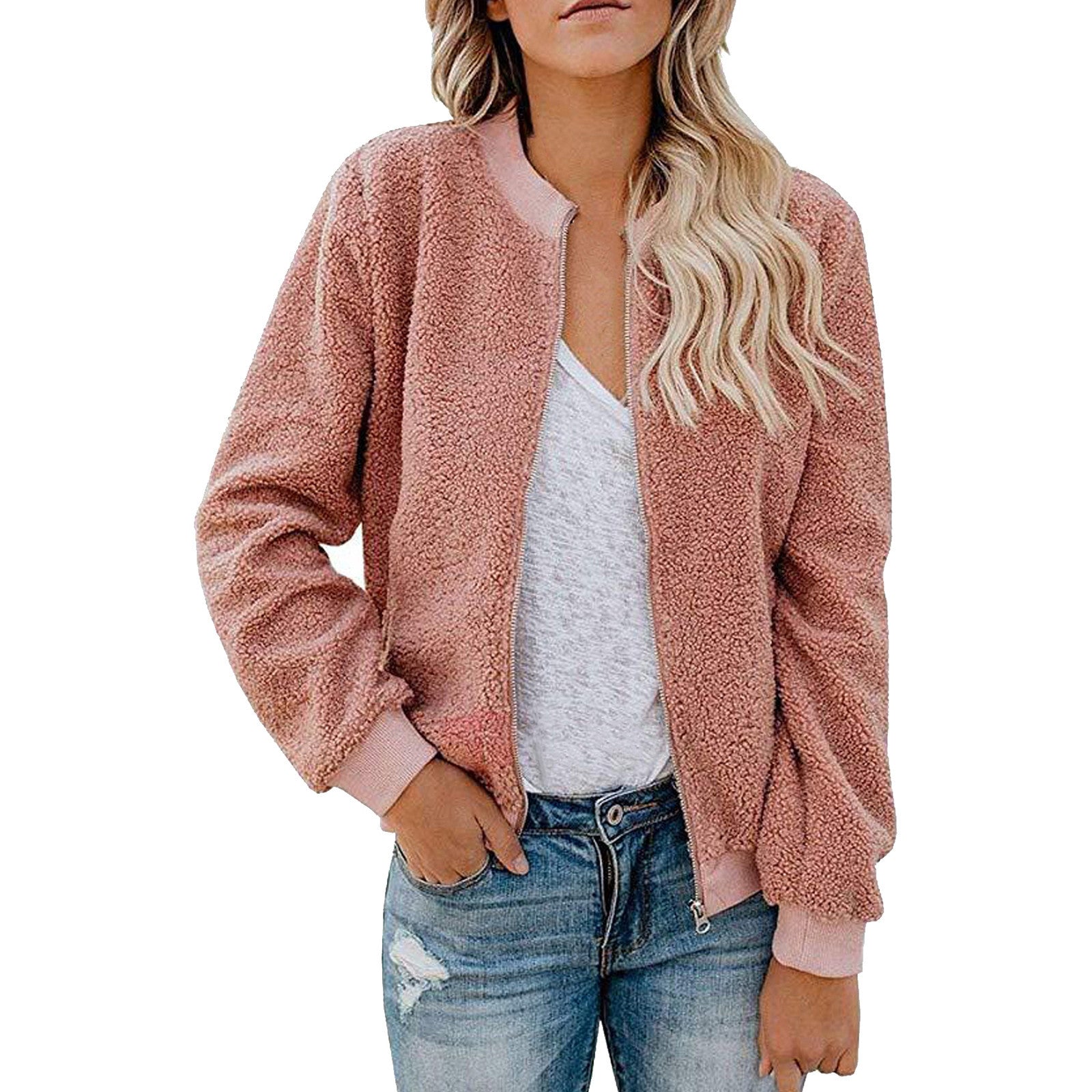 Dames Warme Zachte Teddy Bomber Jas | Baylin