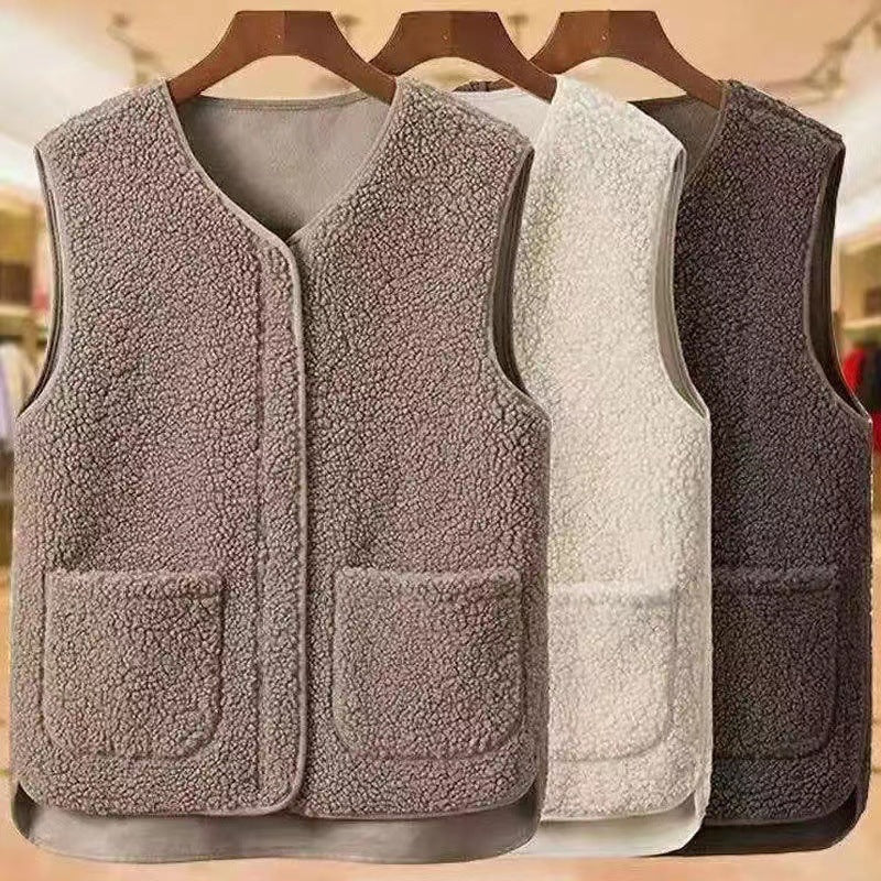 Dames Plus Size Zachte Elegante Warme Trendy Teddy Bodywarmer met Zakken | Boradine