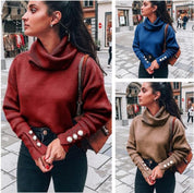 Dames Zachte Elegante Modieuze Coltrui met Parel Knopen | Rubia