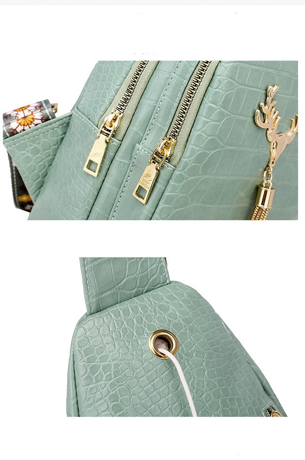 Dames Crossbody Borsttas met Hert & Kwastdetail | Laressa