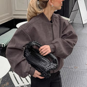 Dames Elegante Vintage Suède Look Bomber Jas | Bolaida