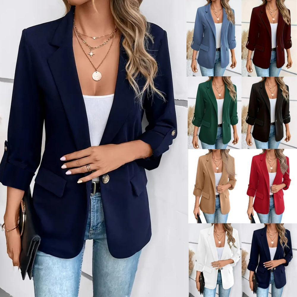 Dames Stijlvolle Lange Mouw Blazer voor Herfst en Winter | Byzanda