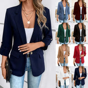 Dames Stijlvolle Lange Mouw Blazer voor Herfst en Winter | Byzanda