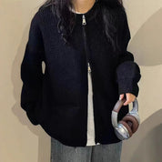 Dames Zacht Gebreid Vest met Rits en Zakken | Renske