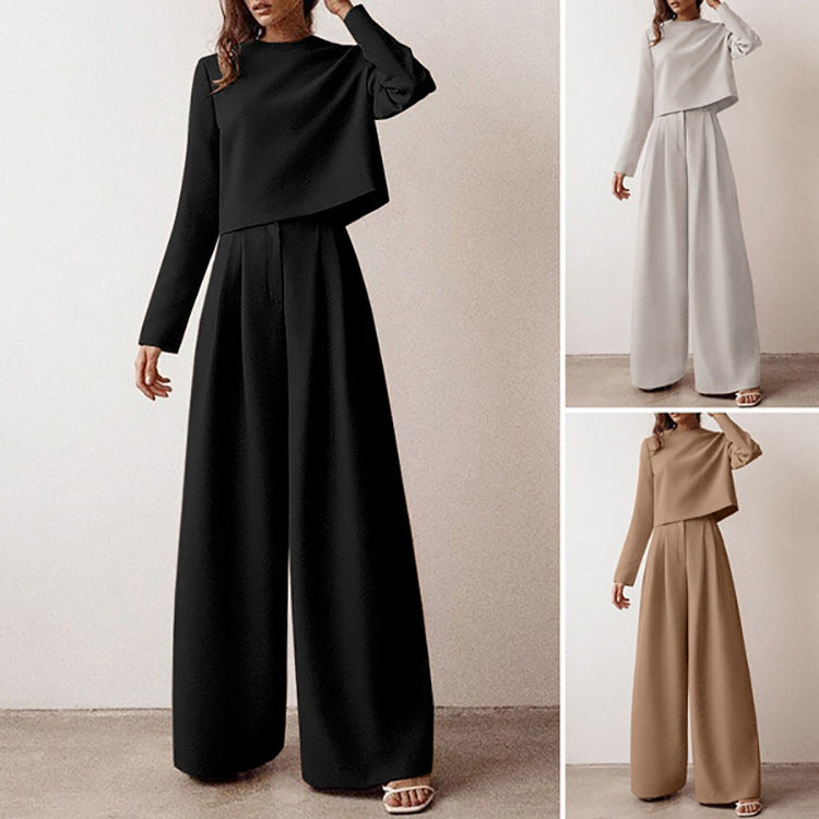 Dames Co-Ord Set met Wijde Broek en Lange Mouw Top | Devani