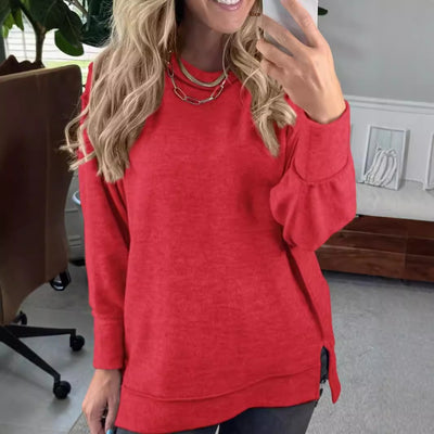 Dames Basic Elegante Veelzijdige Trui met Ronde Hals | Saveira