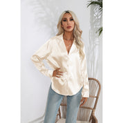Dames Elegante Satijn Look Blouse | Harper