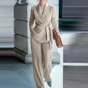 Dames Elegante Tweedelige Set met Broek en Blazer | Damania