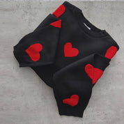 Dames Elegante Stijlvolle Ruimvallende Gebreide Trui met Harten Jacquard | Ralissa