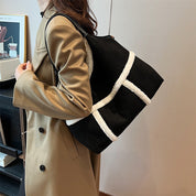 Dames Winter Shopper van Suède met Teddy Details | Langy