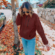 Dames Warme Teddy Fleece Trui met Hoge Kraag en Rits | Sael