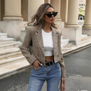 Dames Stijlvolle Trendy Geruite Cropped Blazer | Bethwyn