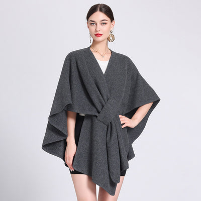 Dames Stijlvolle Elegante Poncho met Riem Detail | Leandra