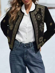 Dames Stijlvolle Geborduurd Velvet Look Jasje | Branna