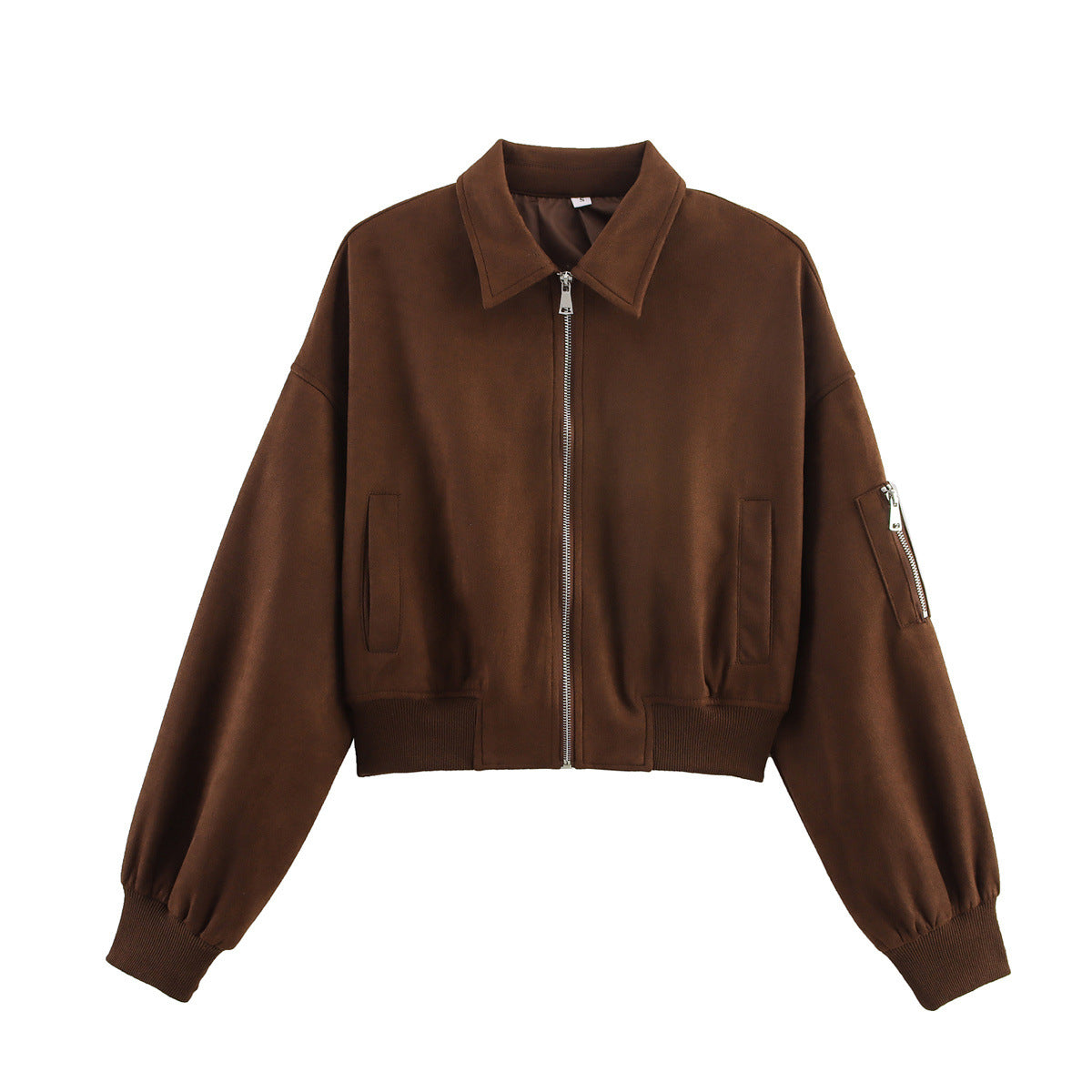 Dames Trendy Suède-look Korte Jas met Kraag | Beba
