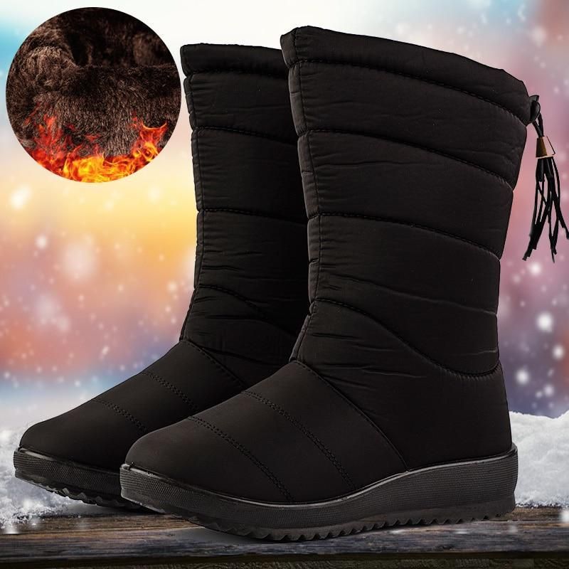 Dames Warme Winterlaarzen met Antislip Zool | Evalora