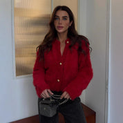 Dames Elegante Zacht Teddy Harig Vest met Knopen | Rinske